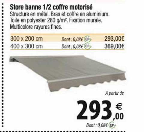 store banne 1-2 coffre motorisé
