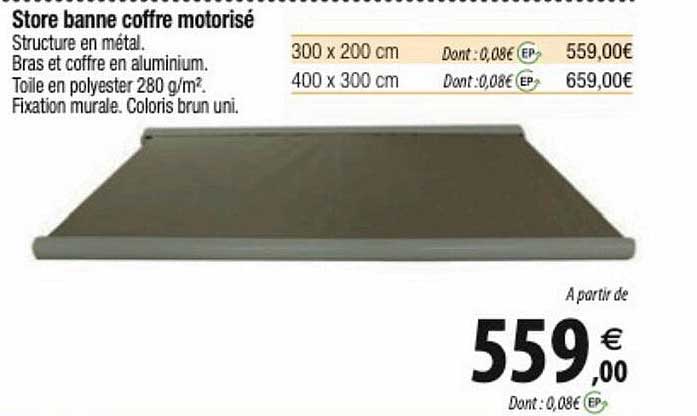 store banne coffre motorisé