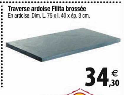 traverse ardoise filita brossée