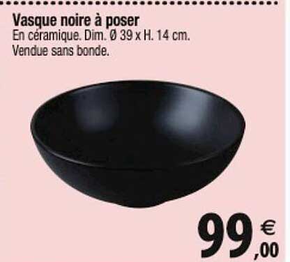Vasque Noire à Poser