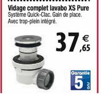 vidage complet lavabo xs pure