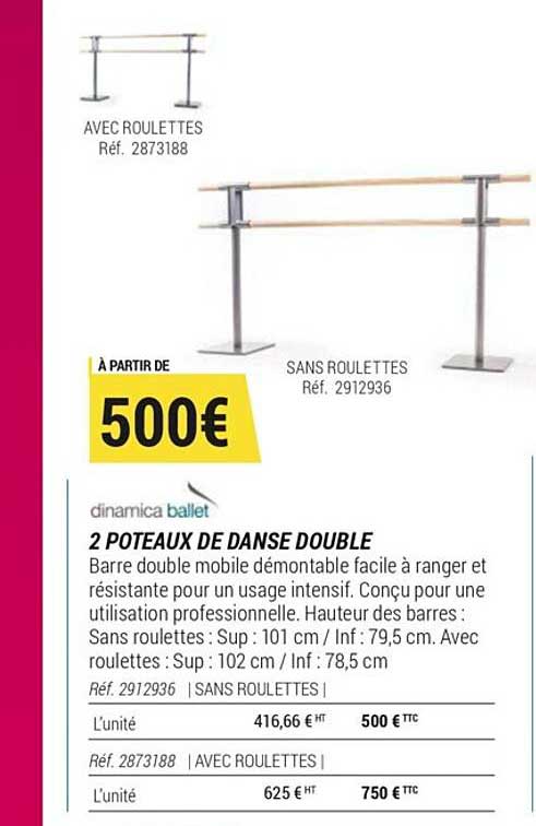 2 poteaux de danse double