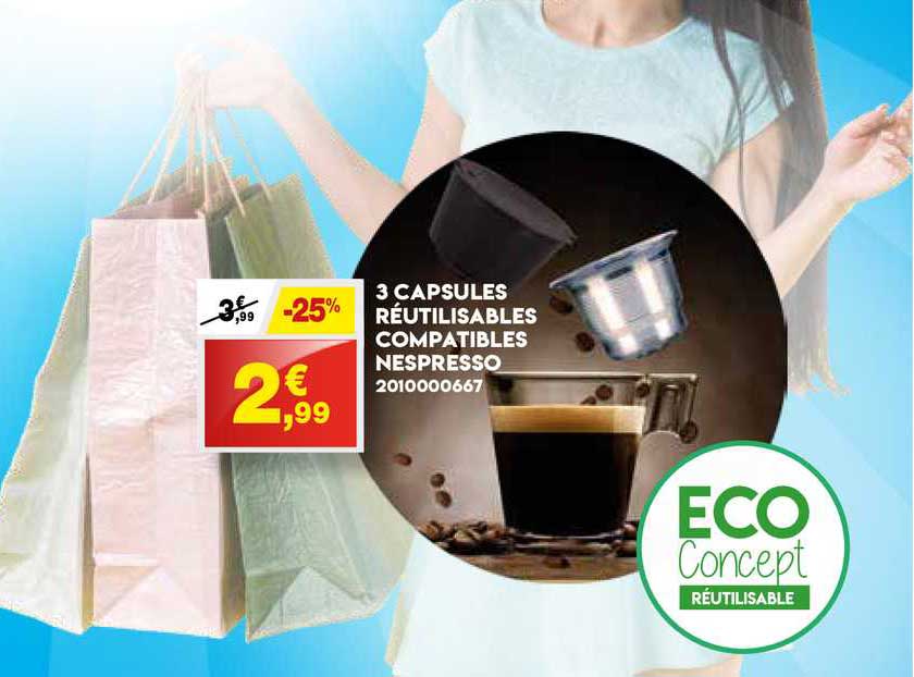 3 capsules reutilisables compatibles nespresso