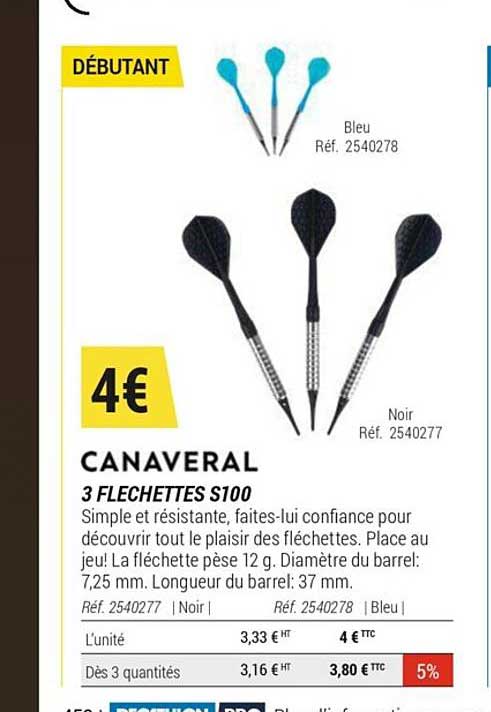3 fléchettes s100 canaveral