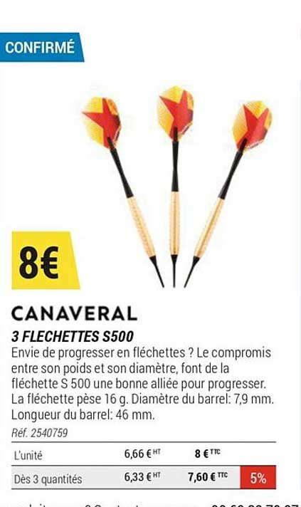 3 Fléchettes S500 Canaveral