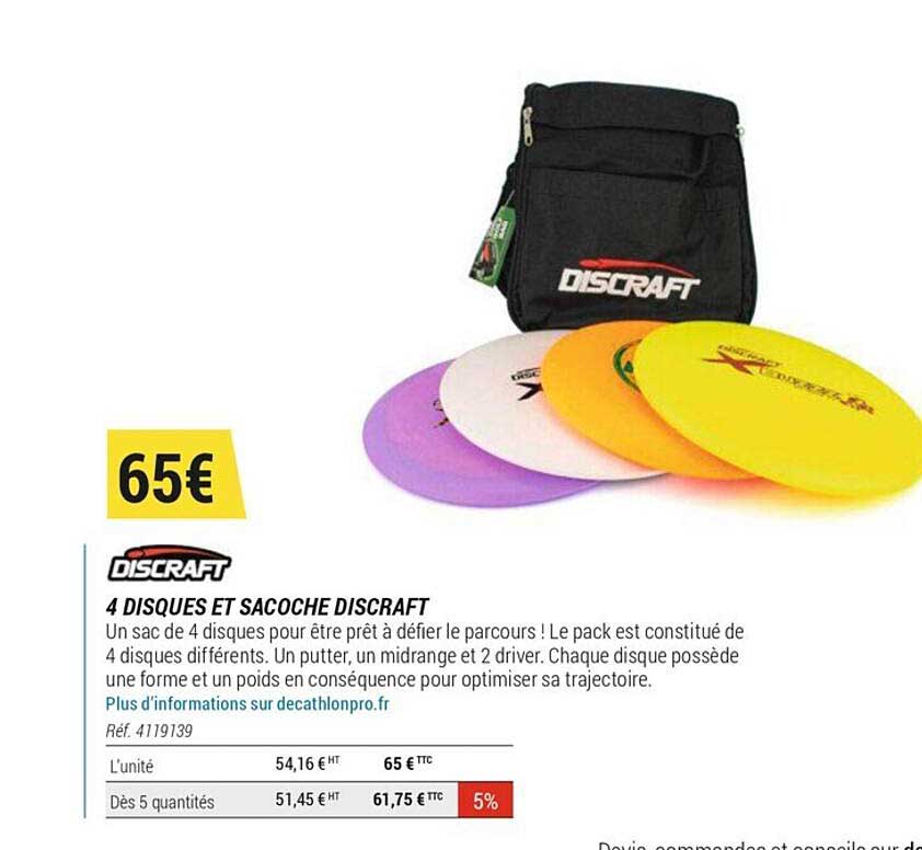 4 disques et sacoche discraft