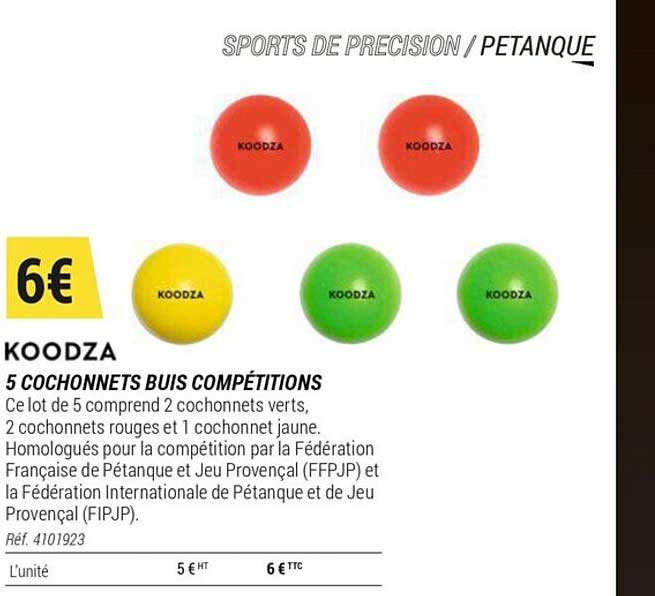 5 Cochonnets Buis Compétitions Koodza