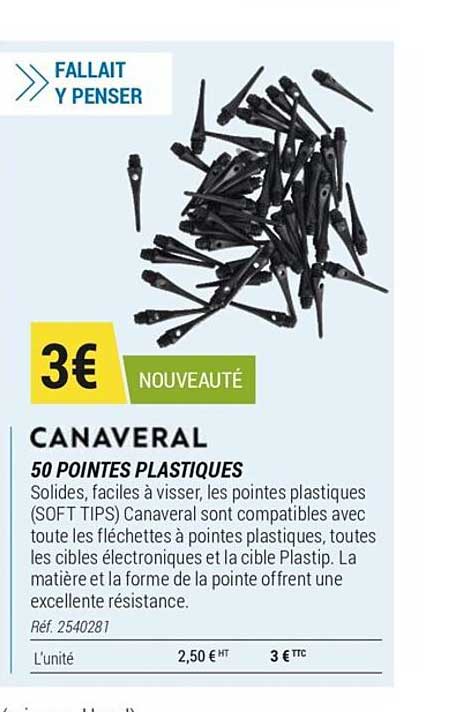 50 pointes plastiques canaveral
