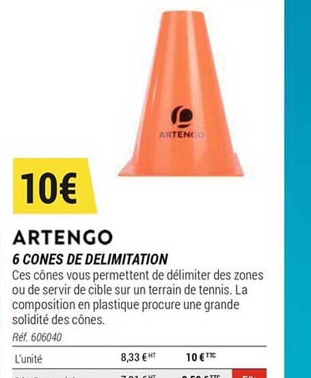 6 cones de délimitation artengo