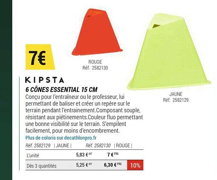 6 Cônes Essential 15 Cm Kipsta