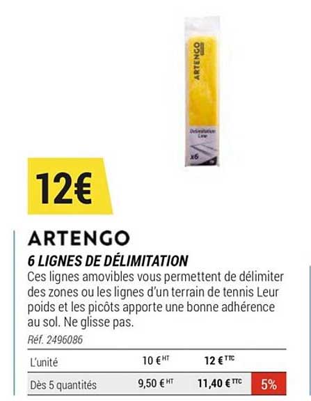 6 lignes de délimitation artengo