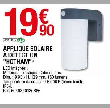 applique solaire à détection hotman