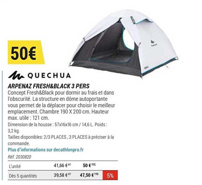 arpenaz fresh&black 3 pers quechua