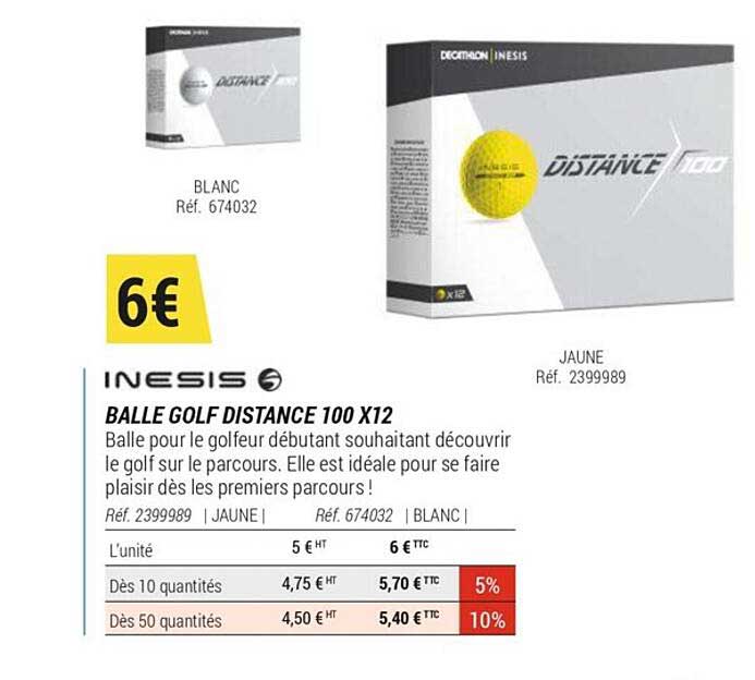 balle golf distance 100 x 12 inesis