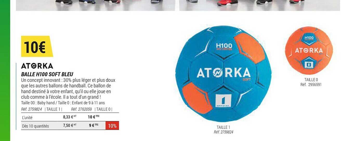 Balle H100 Soft Bleu Atorka