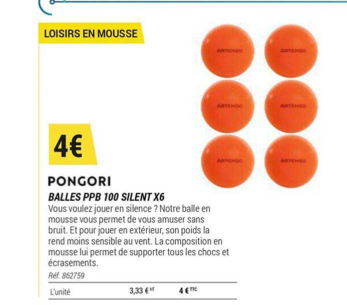 balles ppb 100 silent x6 pongori