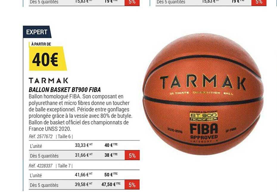 ballon basket bt900 fuba tarmak