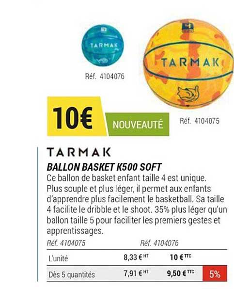 Ballon Basket K500 Soft Tarmak