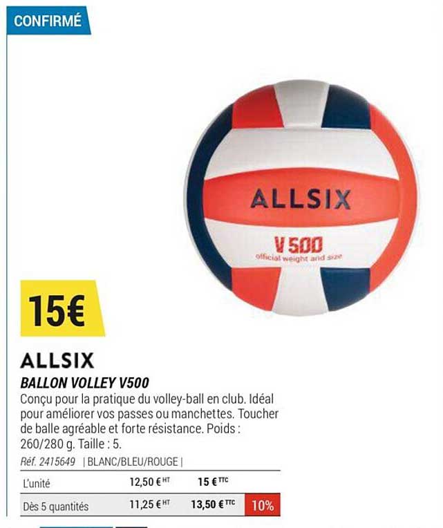 ballon volley v500 allsix