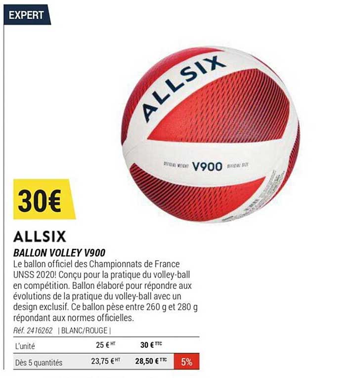 ballon volley v900 allsix