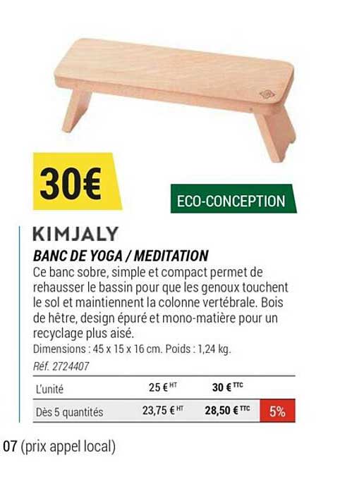 Banc De Yoga - Méditation Kimjaly