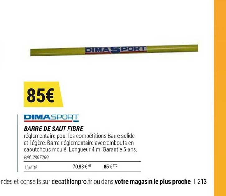 barre de saut fibre dimasport