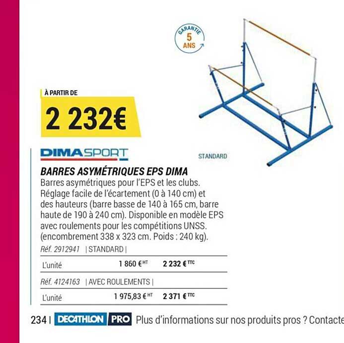 barres asymétriques eps dima