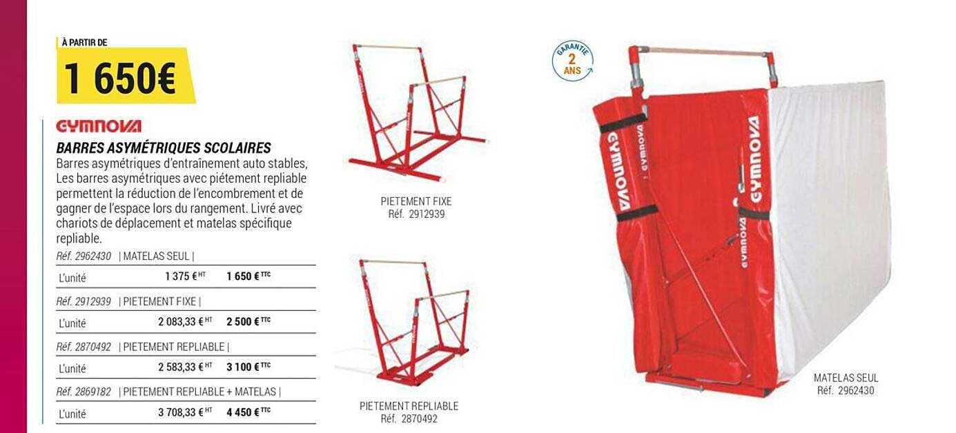 barres asymétriques scolaires gymnova