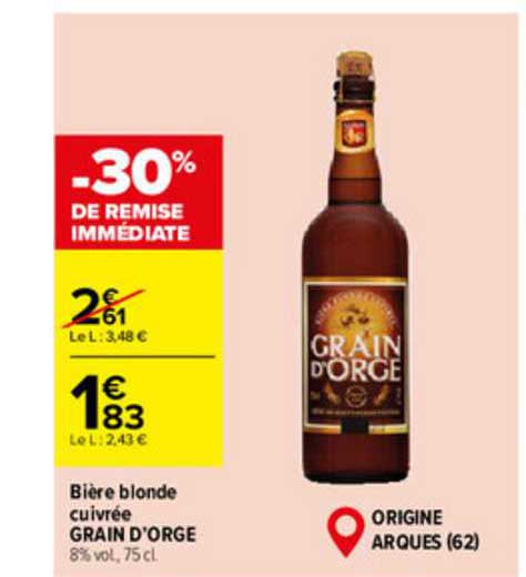 bière blonde cuivrée grain d'orge