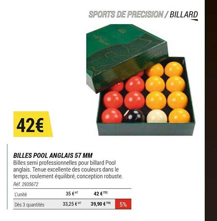 billes pool anglais 57 mm