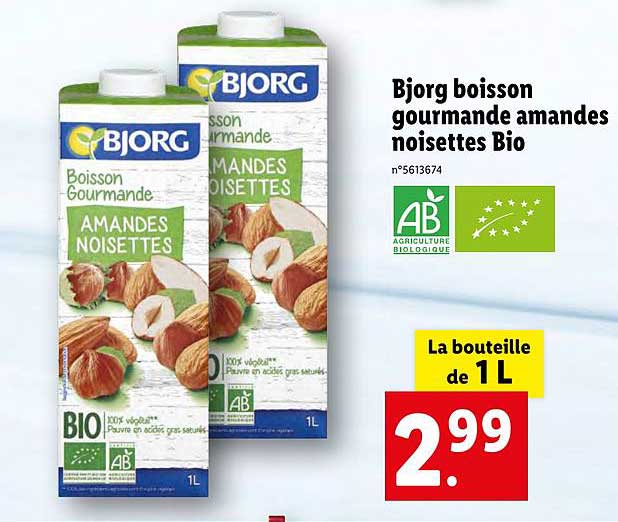 Bjorg Boisson Gourmande Amandes Noisettes Bio