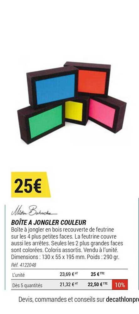 boîte à jongler couleur