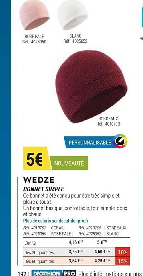 bonnet simple wedze