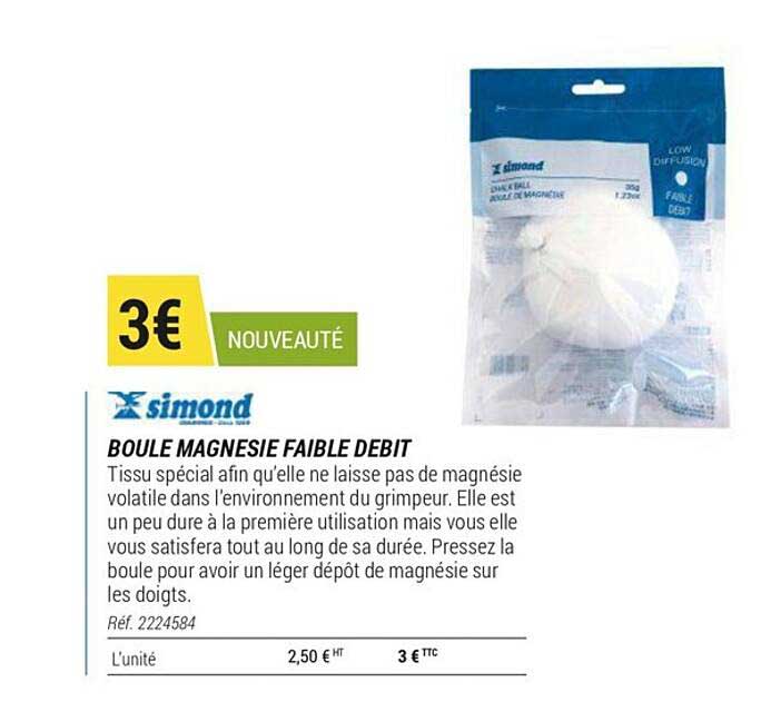 boule magnésie faible débit simond