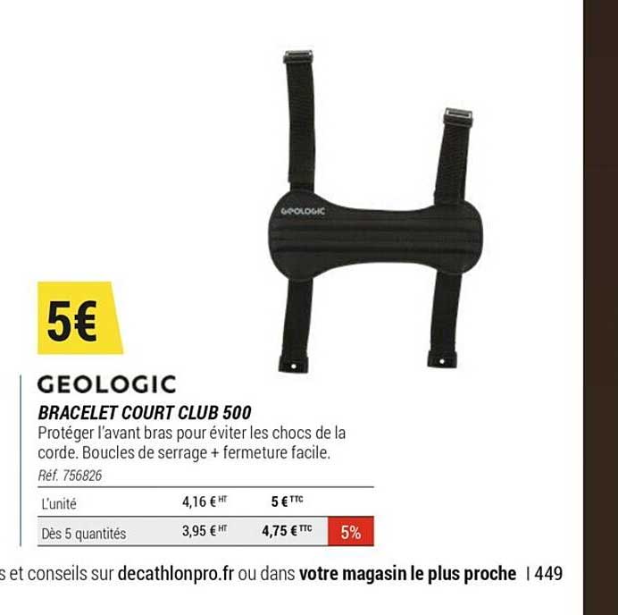 bracelet court club 500 géologic