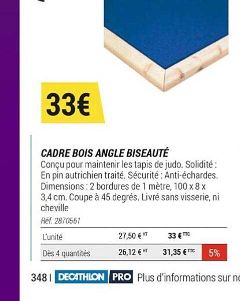 cadre bois angle biseauté