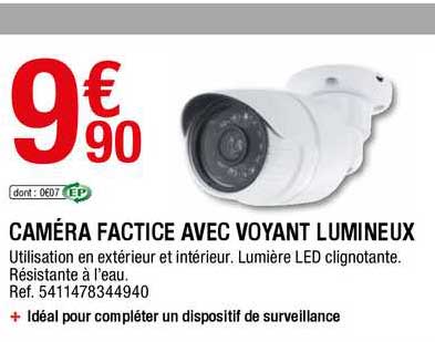 caméra factice avec voyant lumineux