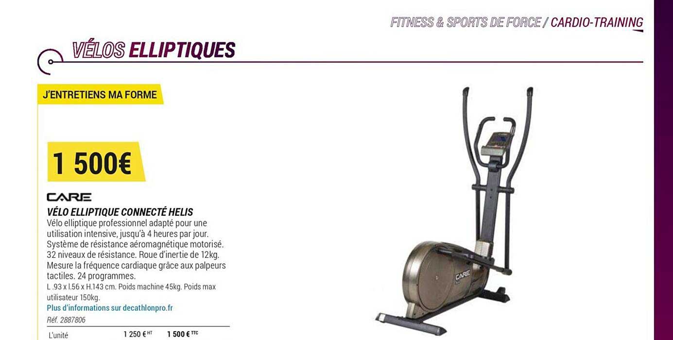 care vélo elliptique connecté helis