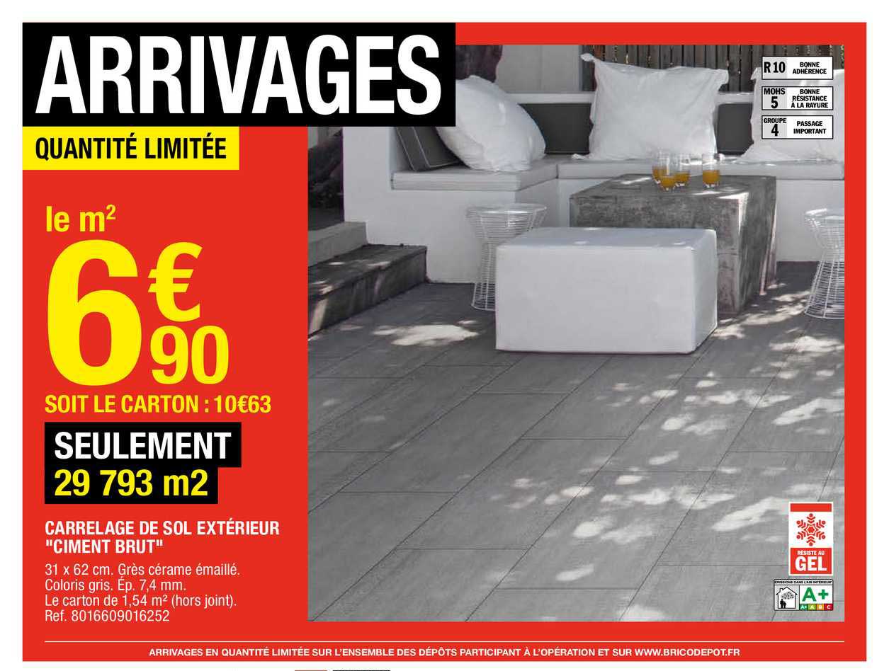 Carrelage De Sol Extérieur "ciment Brut"