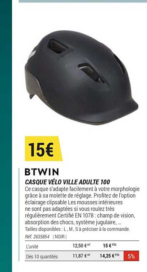 casque vélo ville adulte 100 btwin
