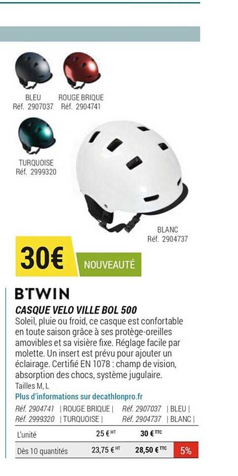 casque vélo ville bol 500 btwin