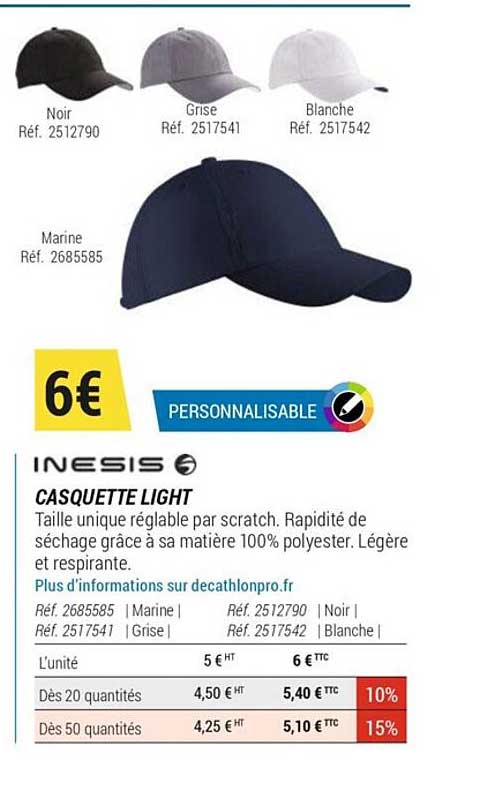 casquette light inesis