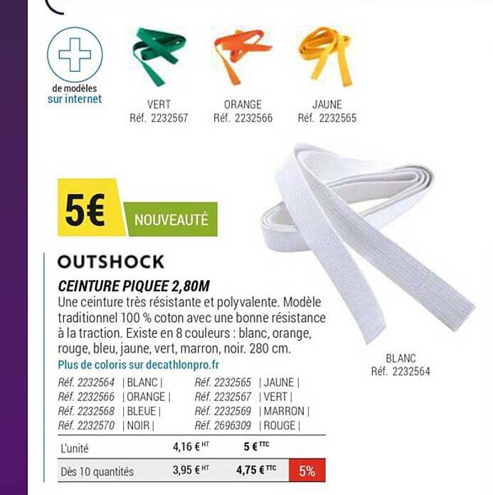 ceinture piquée 2,82m outshock