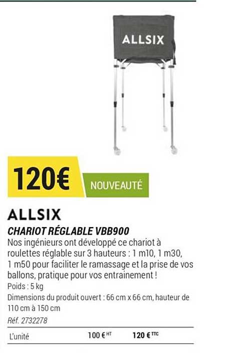 chariot réglable vbb900 allsix