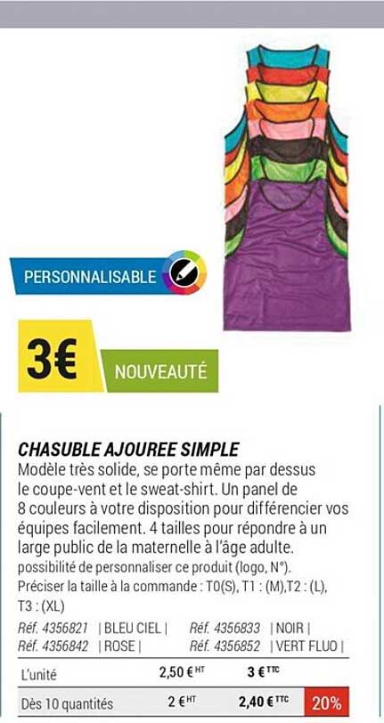 chasuble ajourée simple