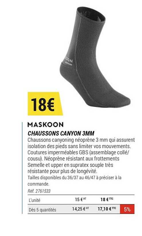 chaussons canyon 3mm maskoon