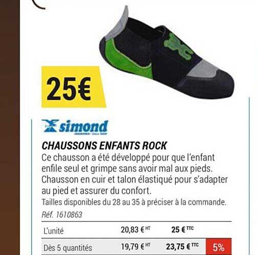 chaussons enfants rock simond