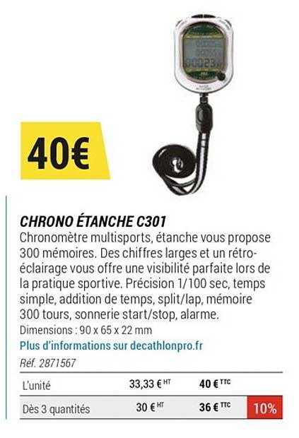 chrono étanche c301