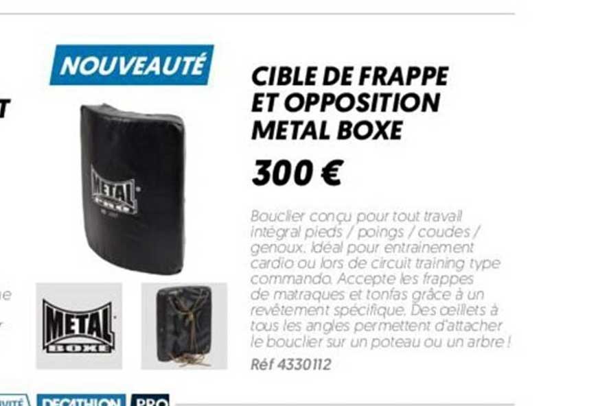cible de frappe et opposition metal boxe