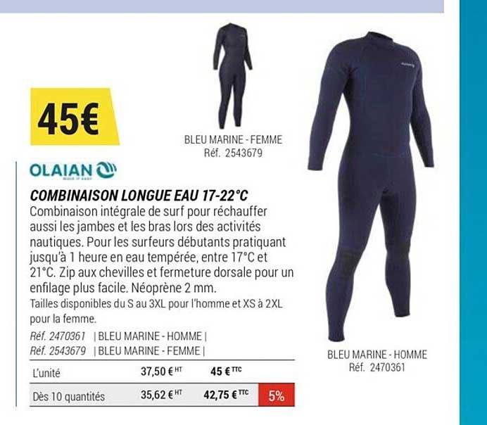 Combinaison Longue Eau 17-22ºc